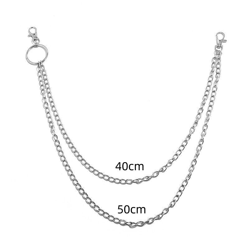 Irregular Pearl & Cuban Link Mixed-Material Punk Waist Chain