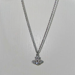 Saturn full diamond necklace clavicle chain