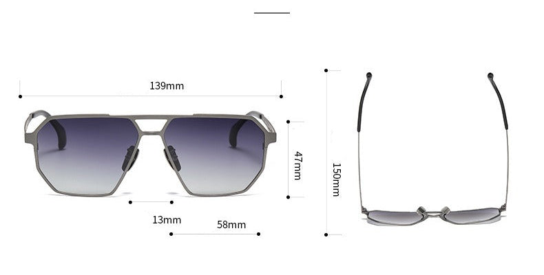Retro Geometric Aviator Sunglasses
