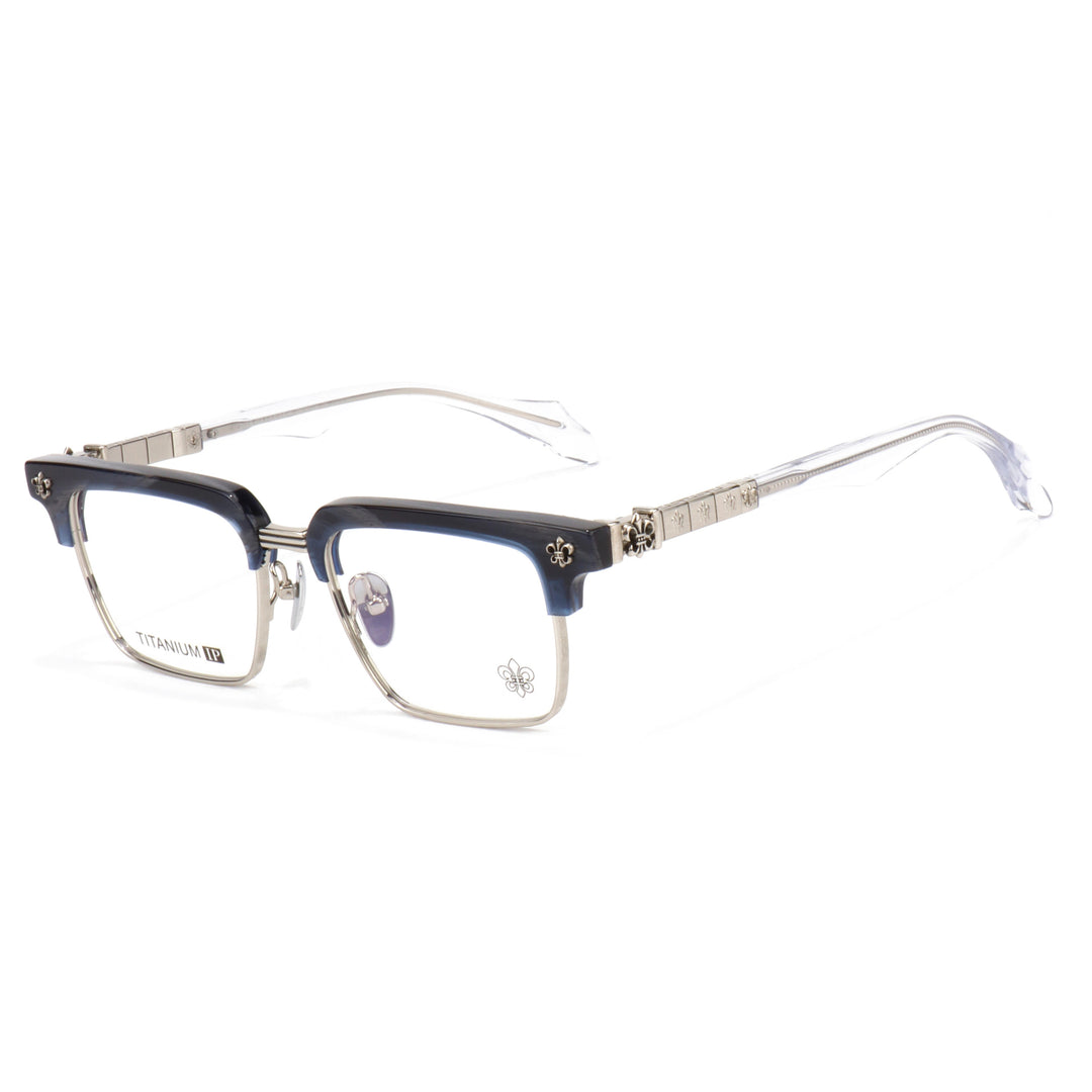 Chrome Hearts half-rimmed accordion temple glasses