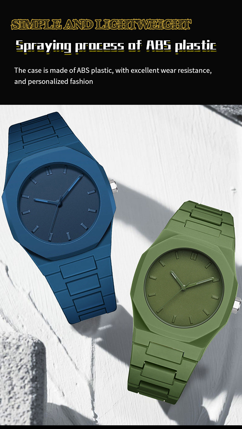 Sports-Style Waterproof Plastic Watch with Arabic Numerals