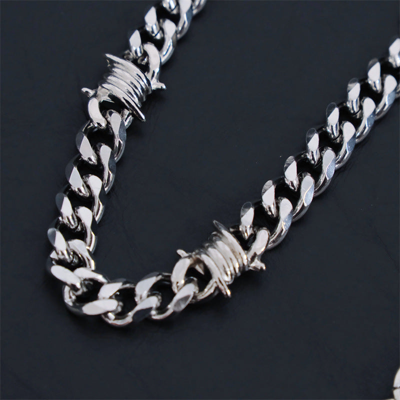 Hip Hop Thorn Cuban Chain Titanium Steel Necklace