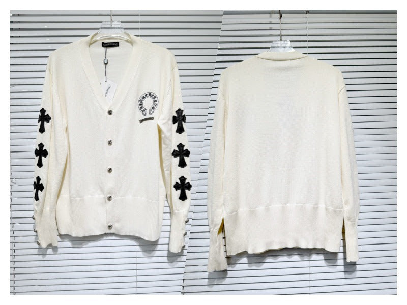 Chrome hearts cotton cross knitted sweater cardigan