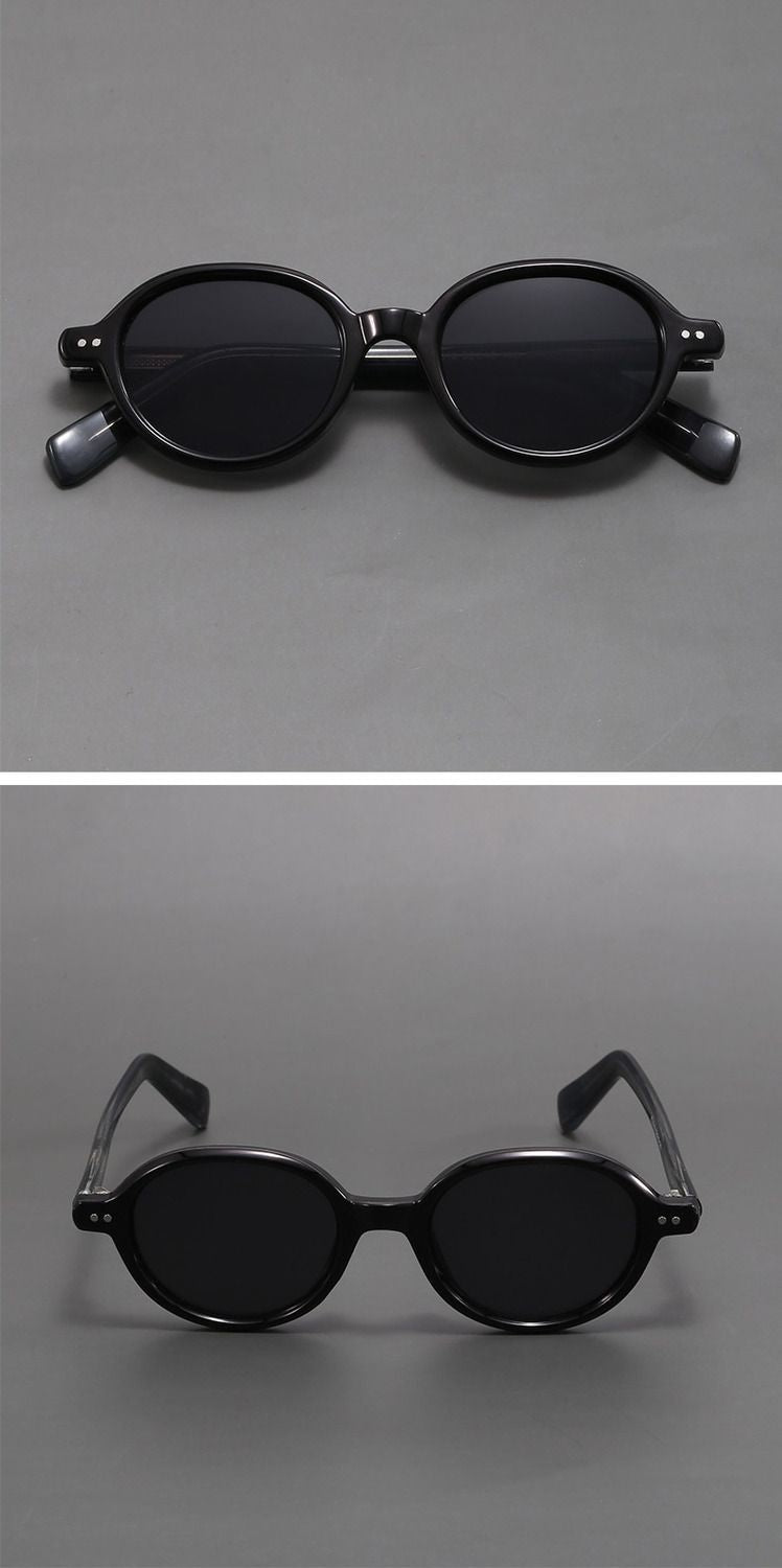 Retro oval shaped casual sun blocking sunglasses