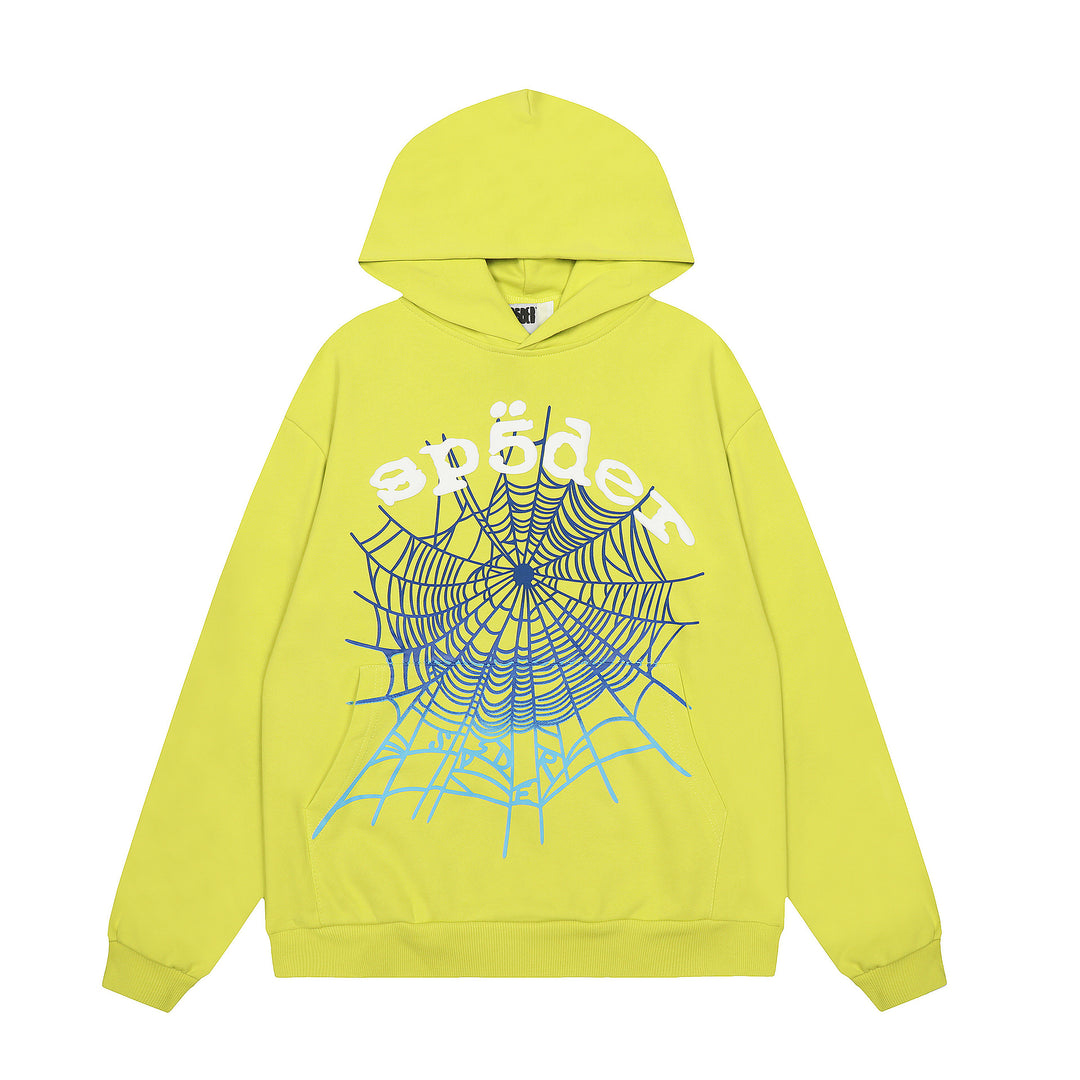 Sp5der 555555 star pattern hooded trousers and sweatshirt