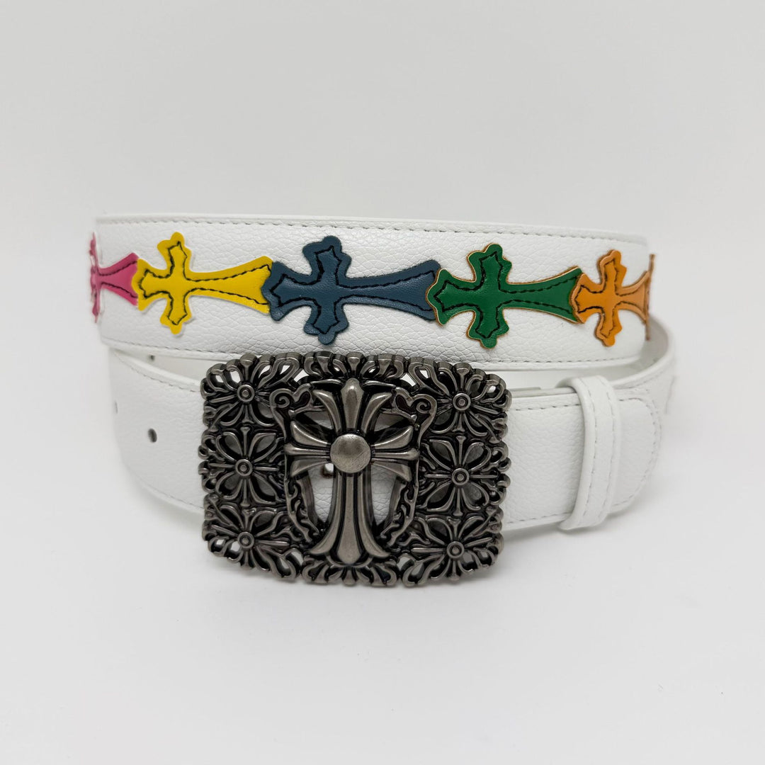 Chrome Hearts Cross-Motif Classic Leather Belt