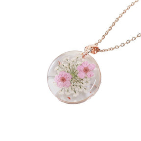 Resin forget me not necklace