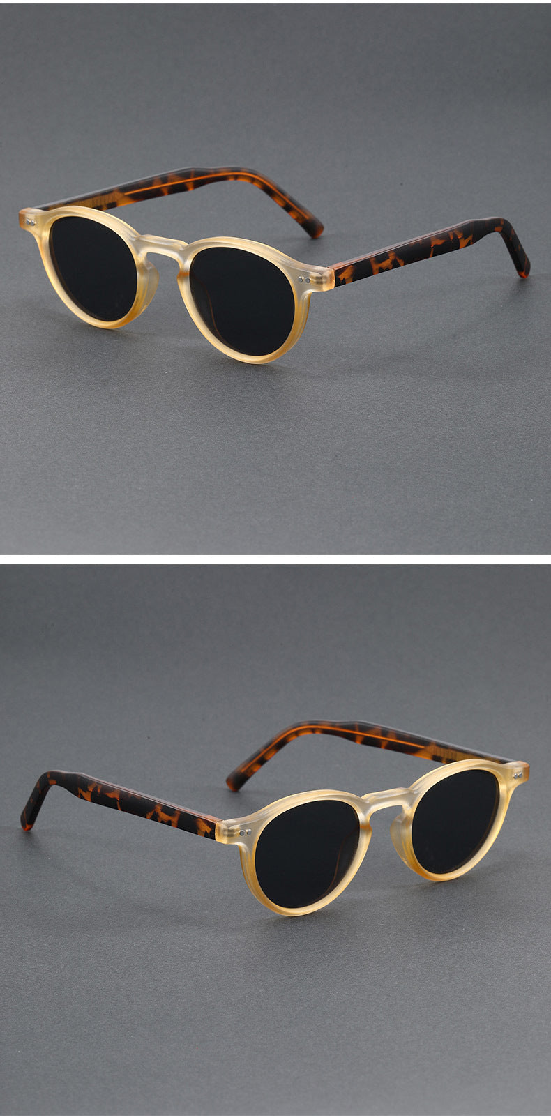 Small Round Frame Retro Acetate Sunglasses