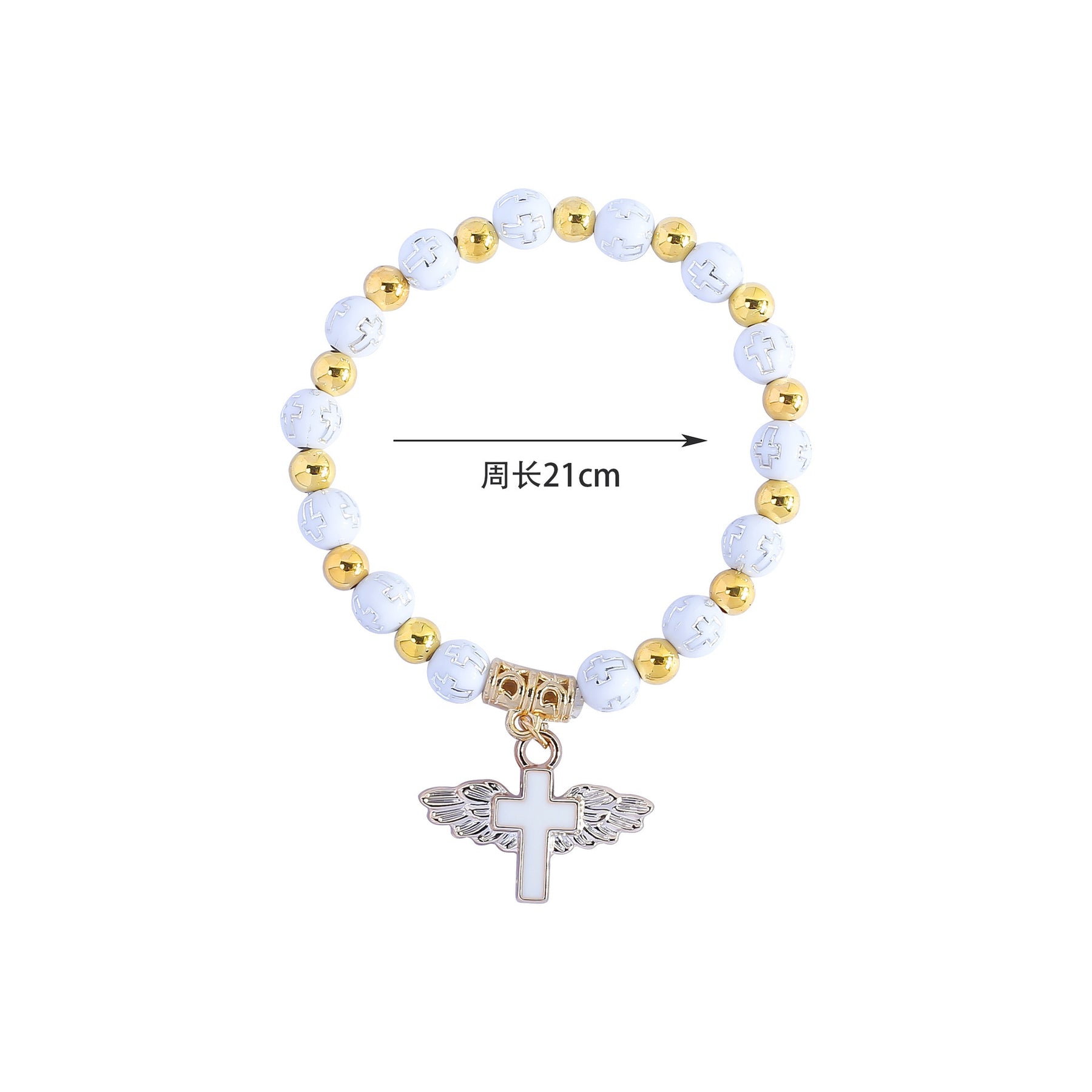 rosary bracelet acrylic cross angel hand jewelry