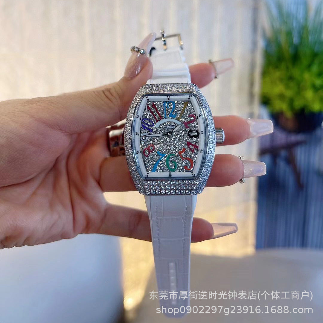 FM-Style Starry Sky Tonneau-Shaped Large-Dial Watch
