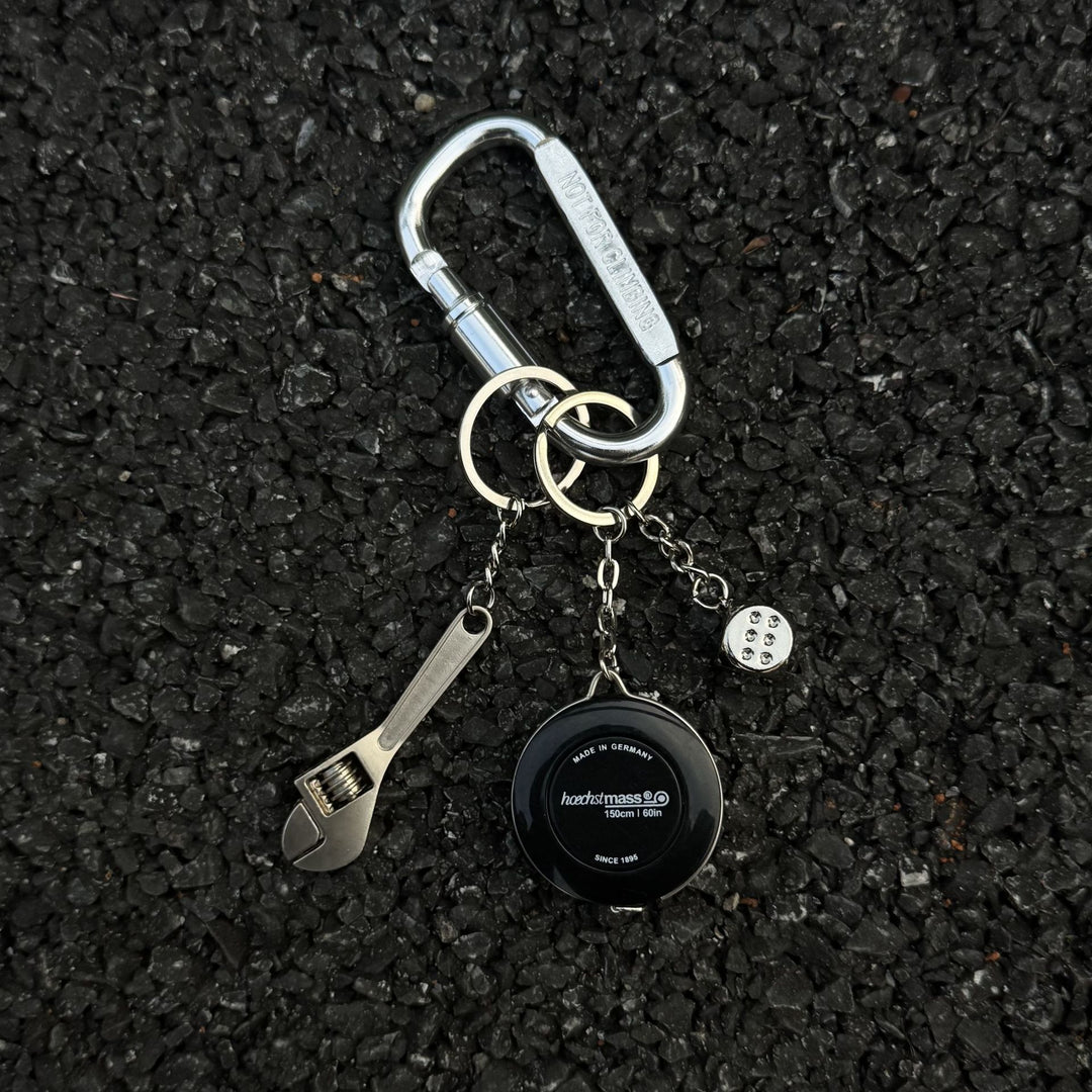 Wrench dice measuring tape keychain