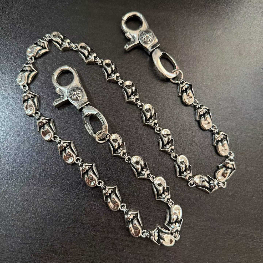 Chrome Hearts tongue-shaped double lobster buckle trouser chain