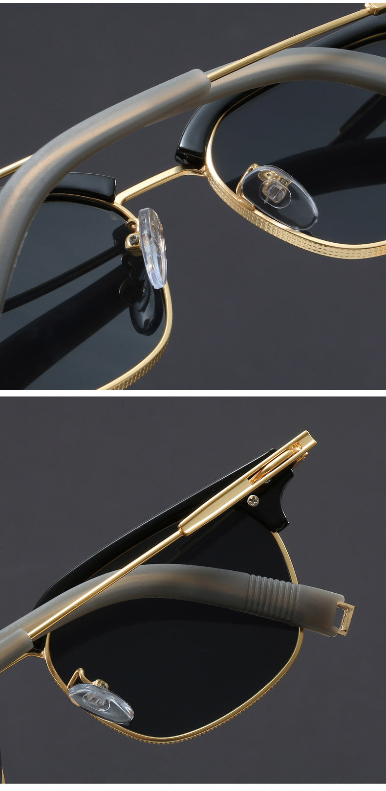 Classic half-rimmed browline Clubmaster sunglasses