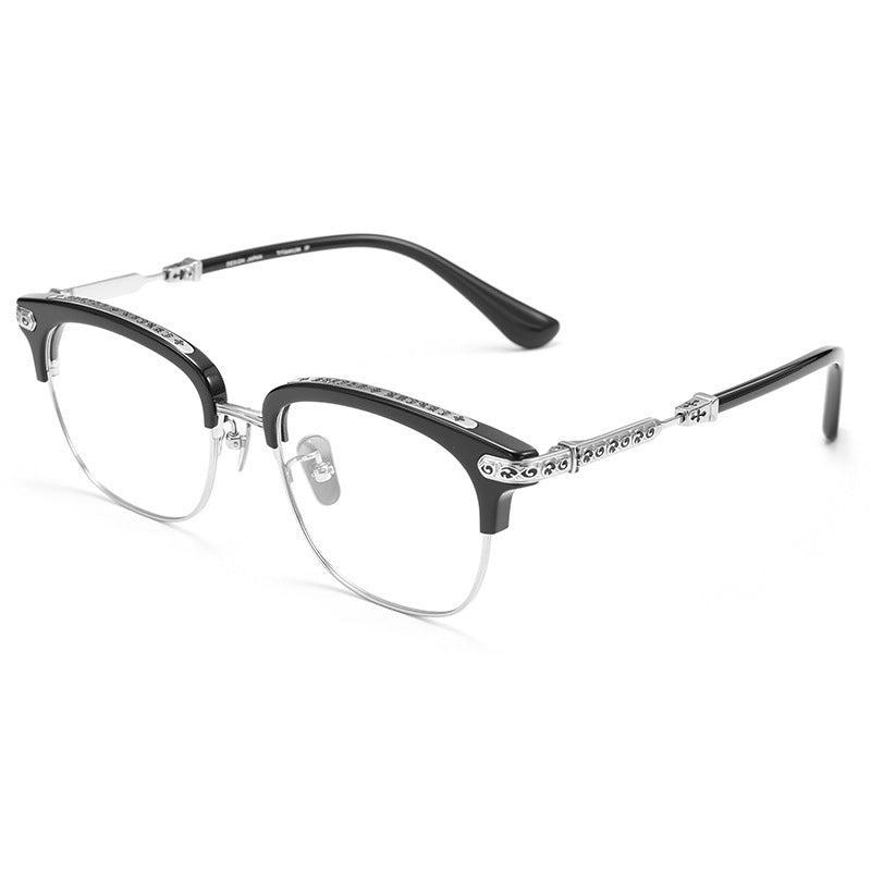 Trendy eyebrow pure titanium eyeglass frame