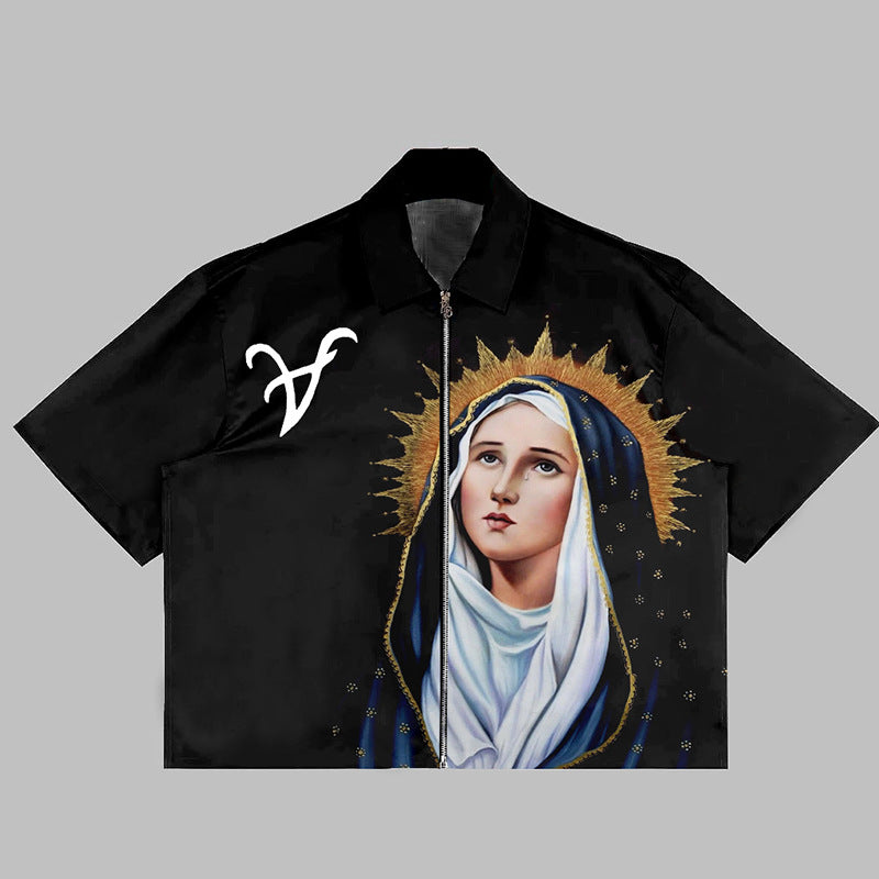 3D Digital Print Men's Zipper Shirt