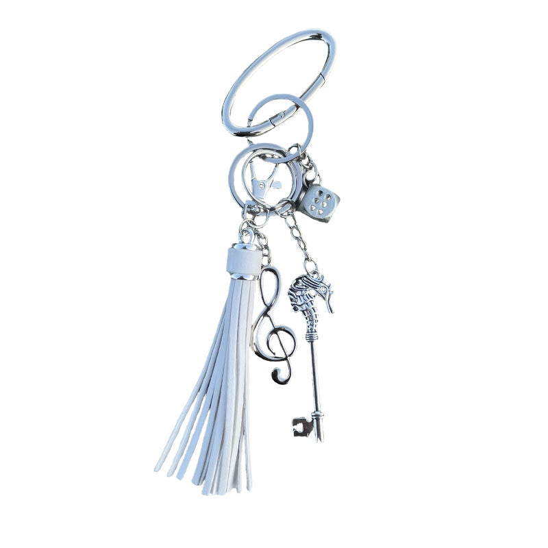 Ocean Sound Creative Braided Rope Musical Note Dice Keychain