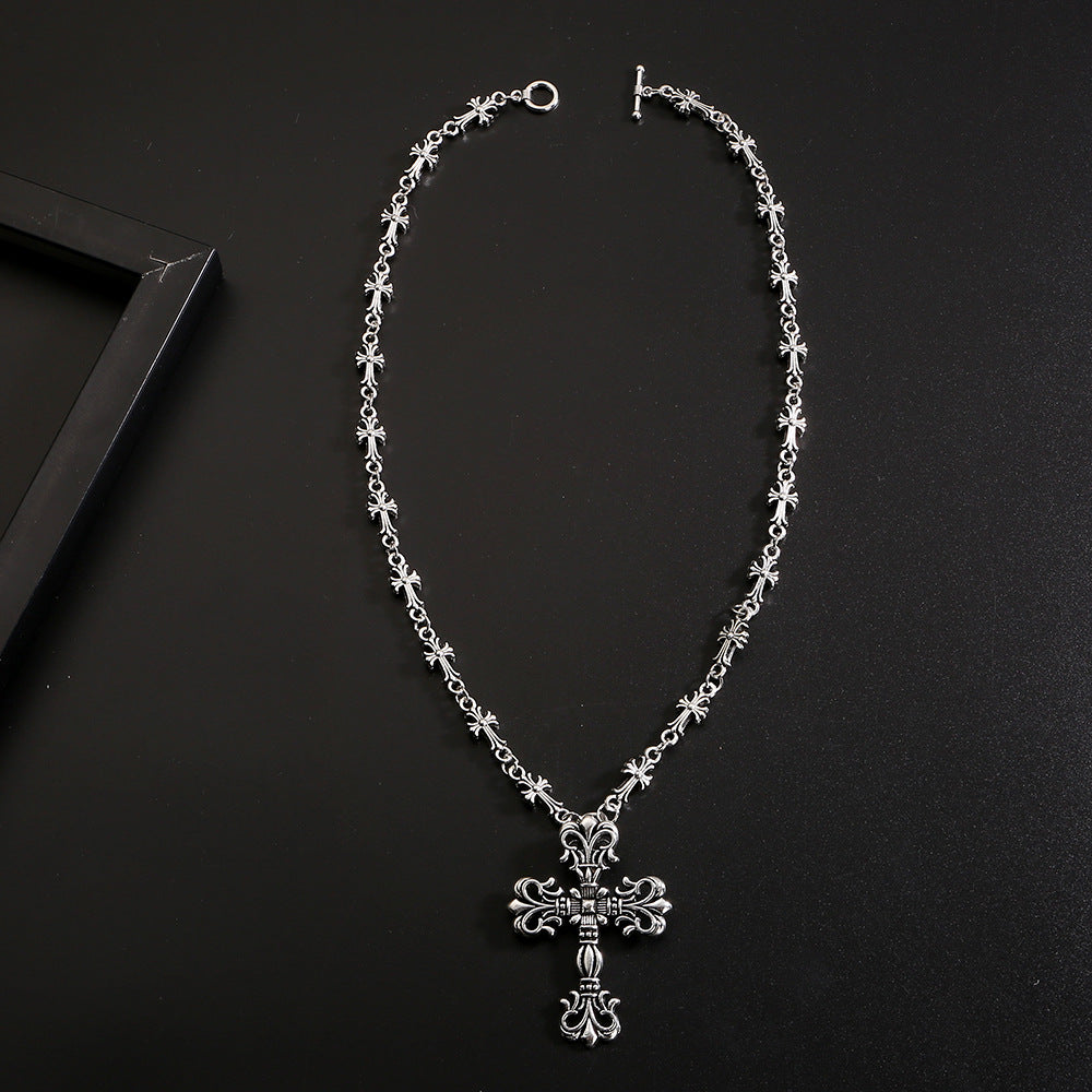 Chrome Hearts Style Dark Cross Necklace