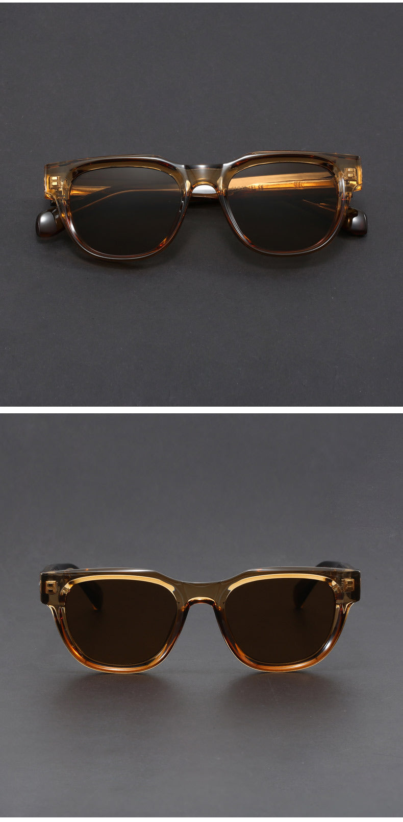 Small square propionate pin inserted sunglasses