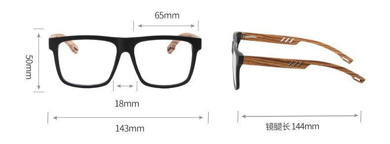 Bamboo-style square frame eyeglasses