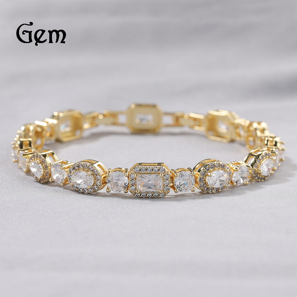 Geometric Zirconia White Diamond Bracelet