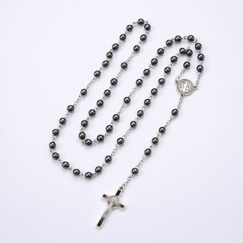 Hematite Cross Necklace