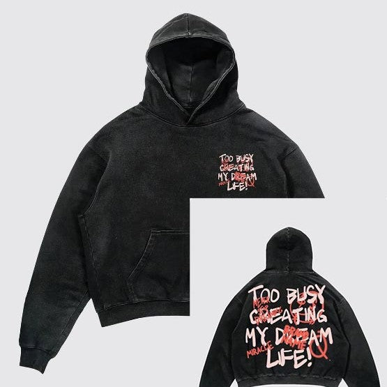 Hooded Cardigan with Small Bell and Letter Print