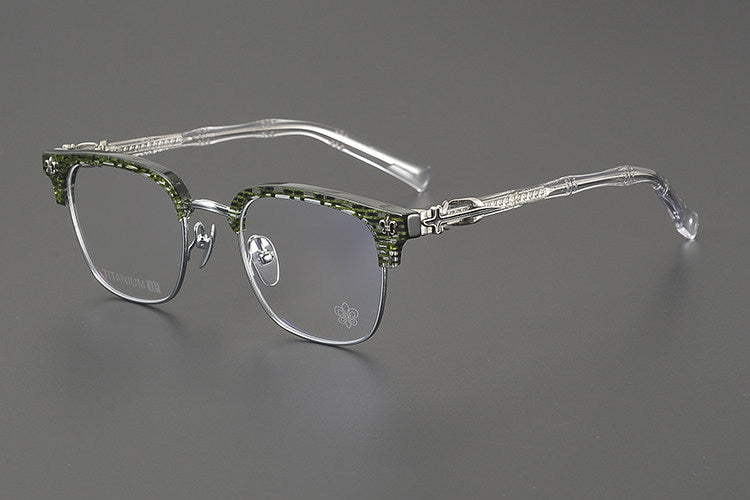 Chrome Hearts Hand-Engraved Vintage Browline Eyeglasses