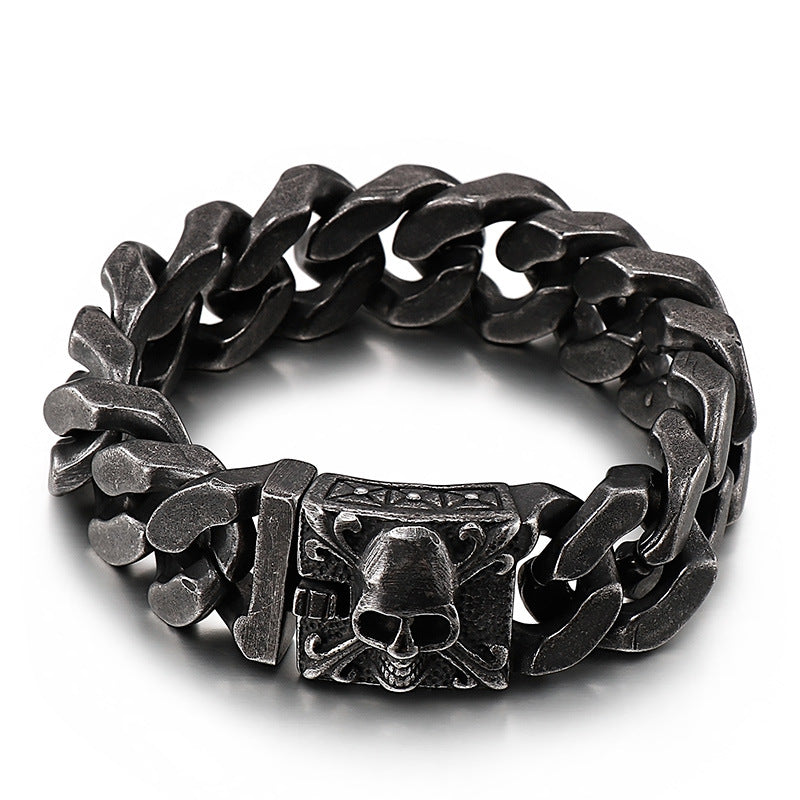 Skull Cuban chain titanium steel bracelet