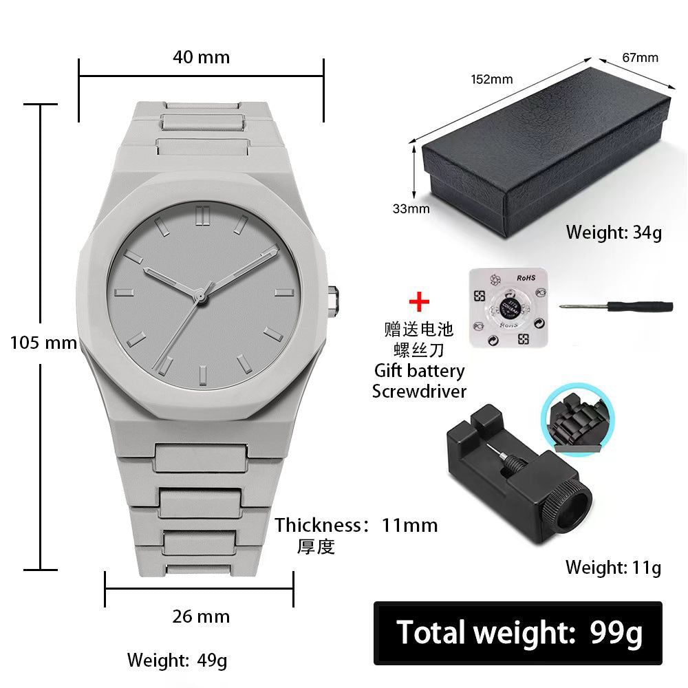 Sports-Style Waterproof Plastic Watch with Arabic Numerals