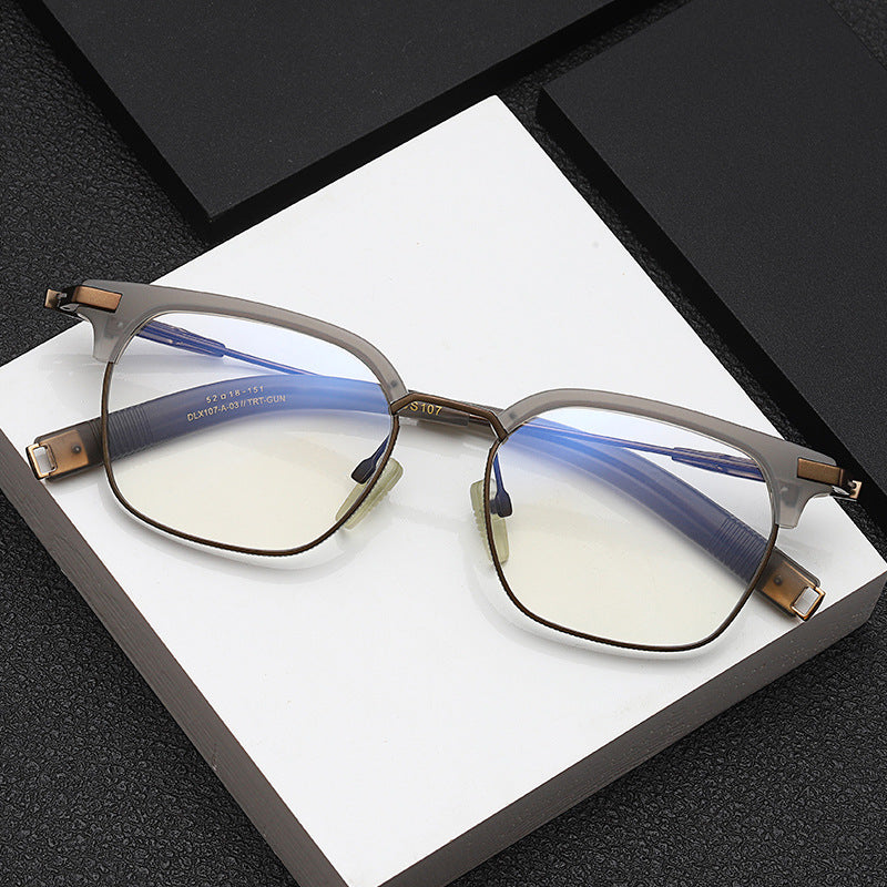 Retro Large Face Square Frame Eyebrow Frame Glasses