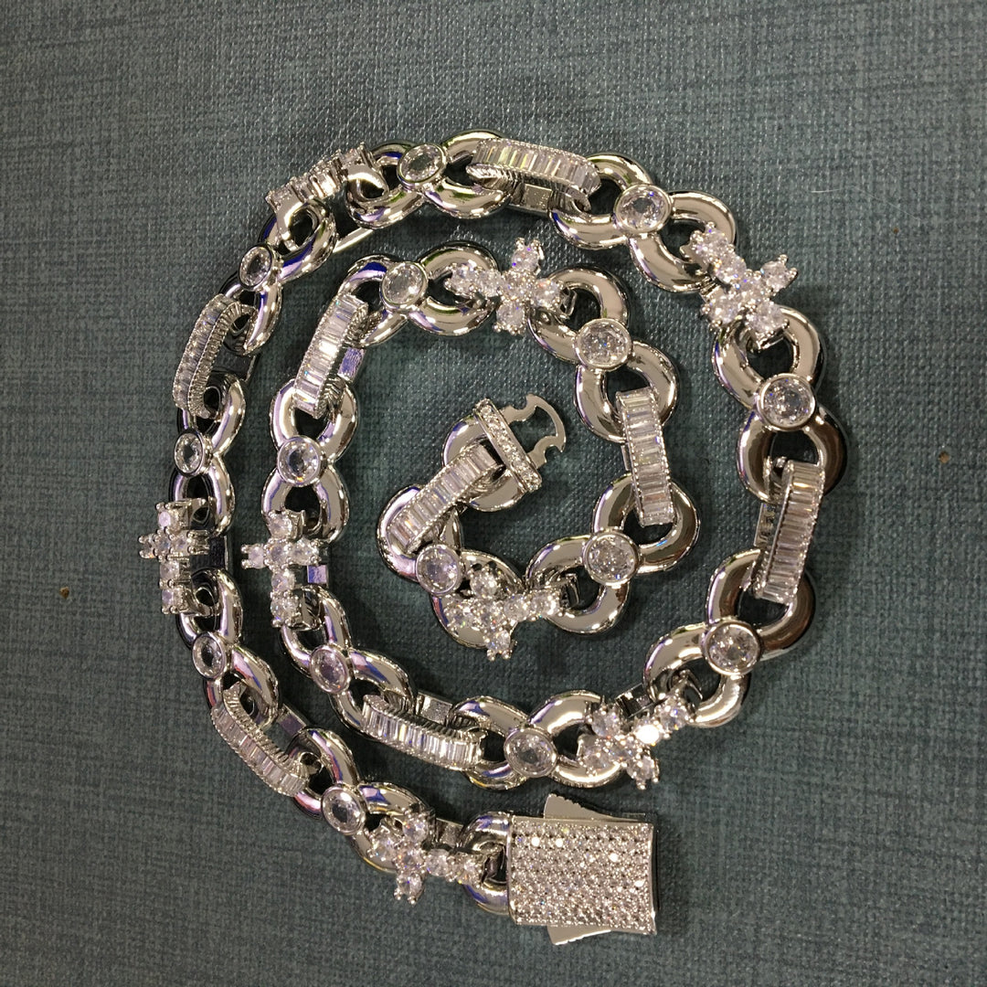 12mm Infinity Cross Necklace with Spring Clasp
