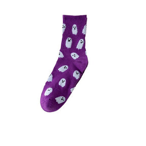 Halloween ghost middle-tube socks