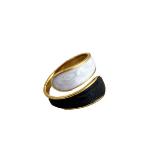 18k gold drop retro open ring