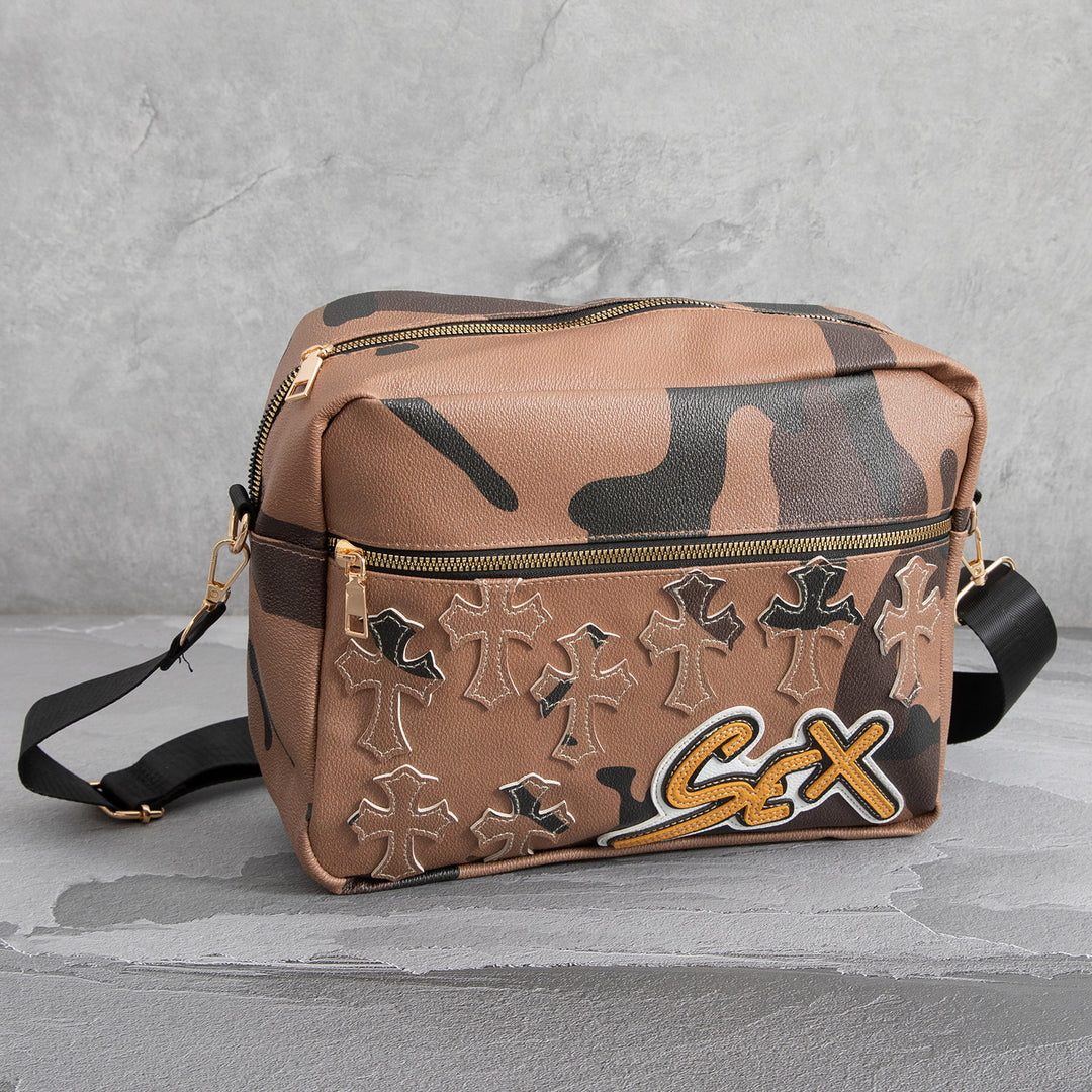 Chrome Hearts Camouflage Sports PU Leather Crossbody Bag
