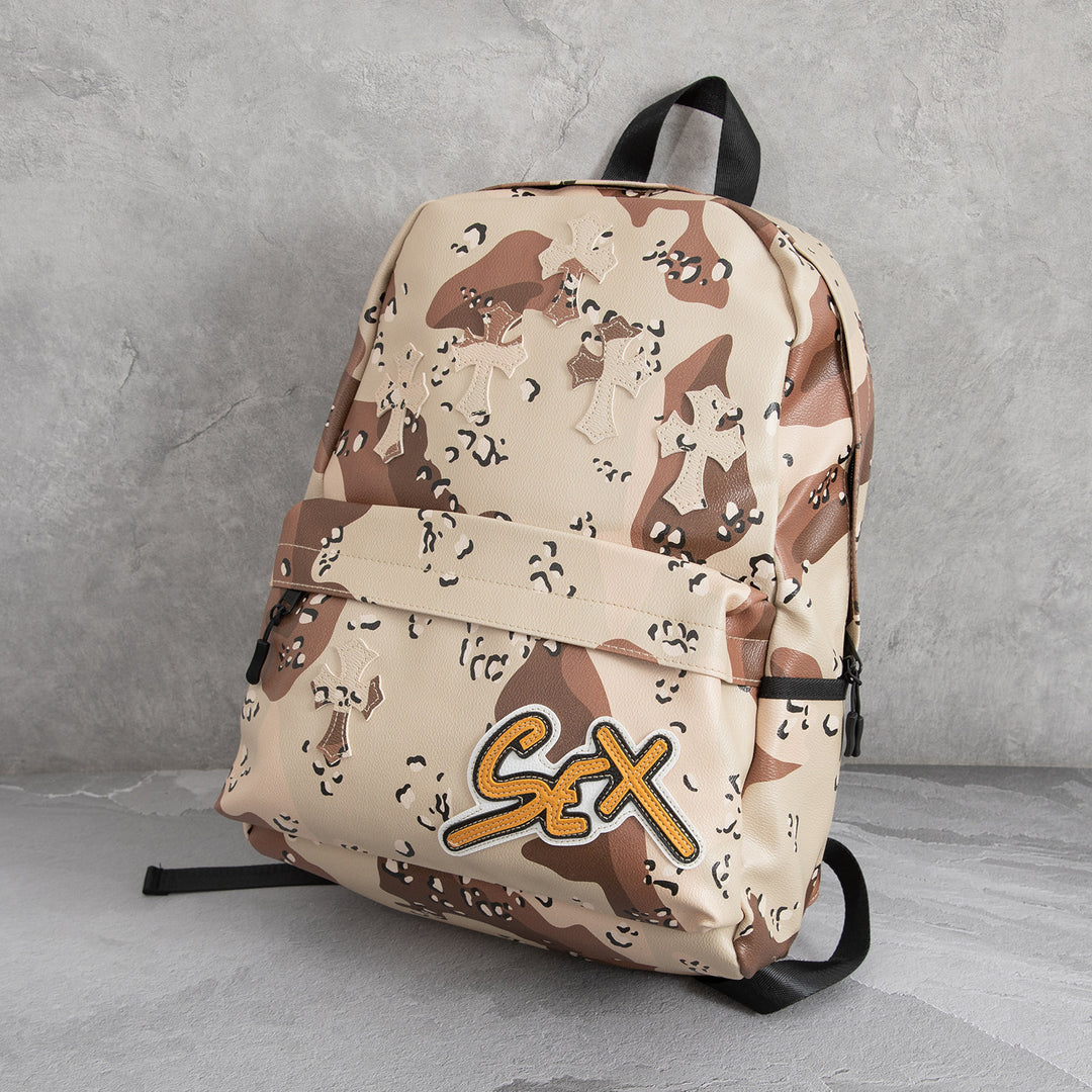 Chrome Hearts Cross Large Capacity PU Leather Backpack