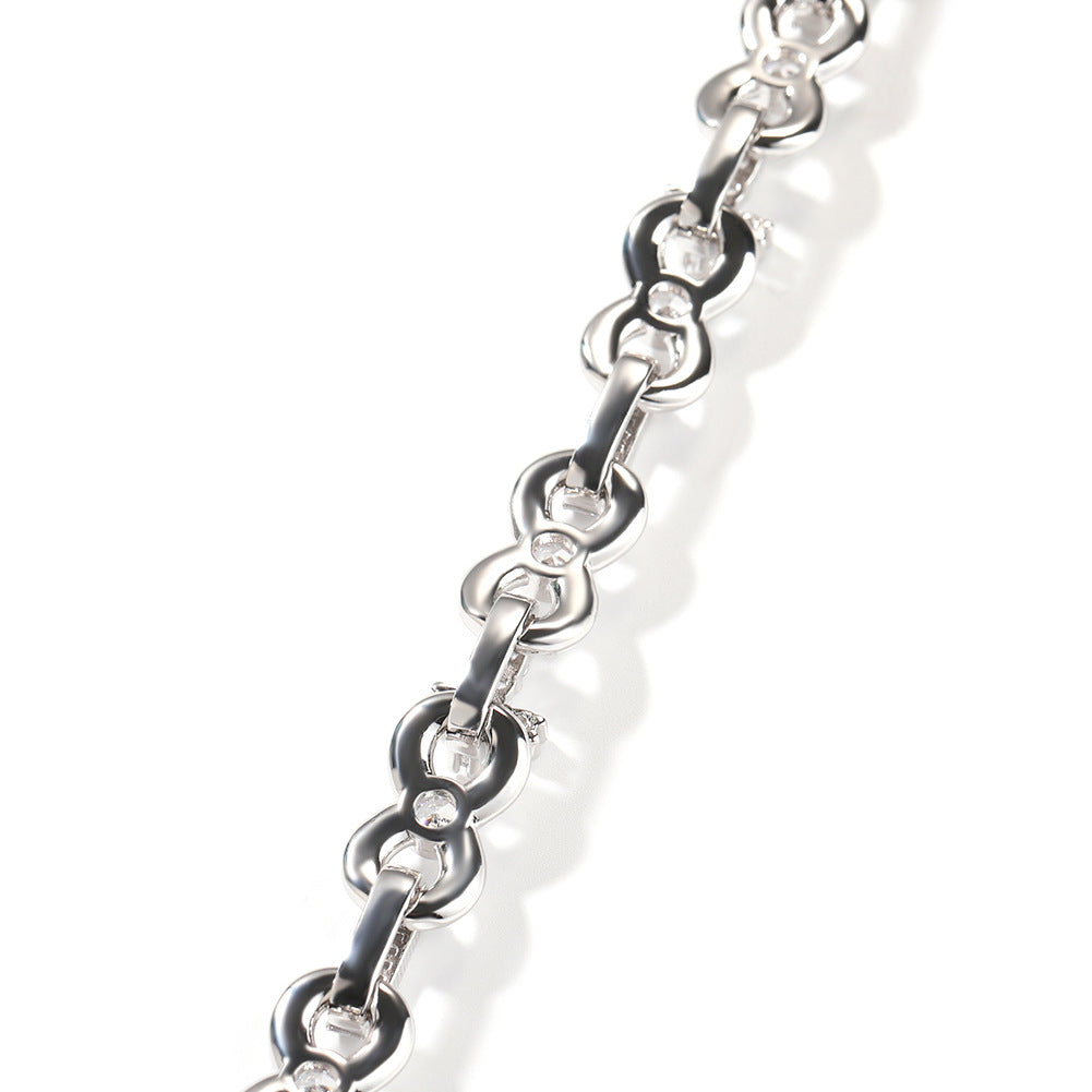 12mm Infinity Cross Necklace with Spring Clasp