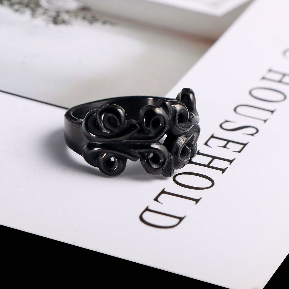 Carved Hollow-Out Punk Style Rings
