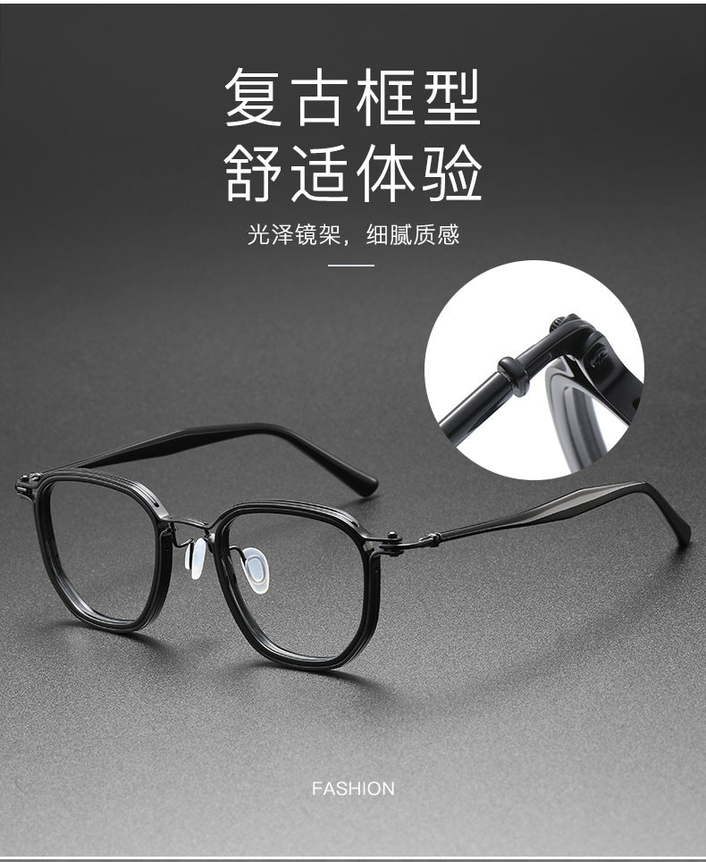 Square retro eyeglass frames for larger faces