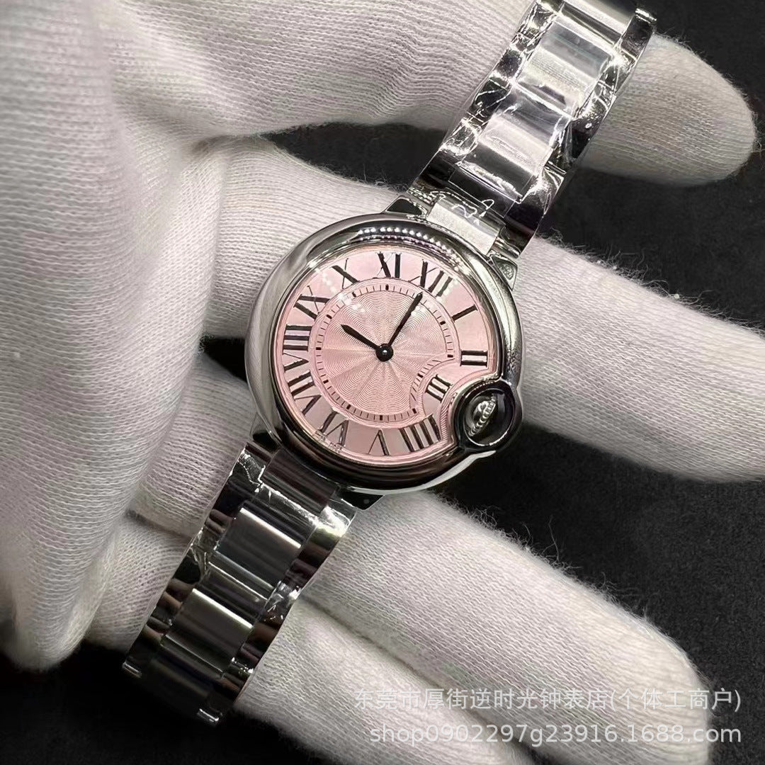 Fisheye Blue Balloon-Style Fashion Watch with Steel Band