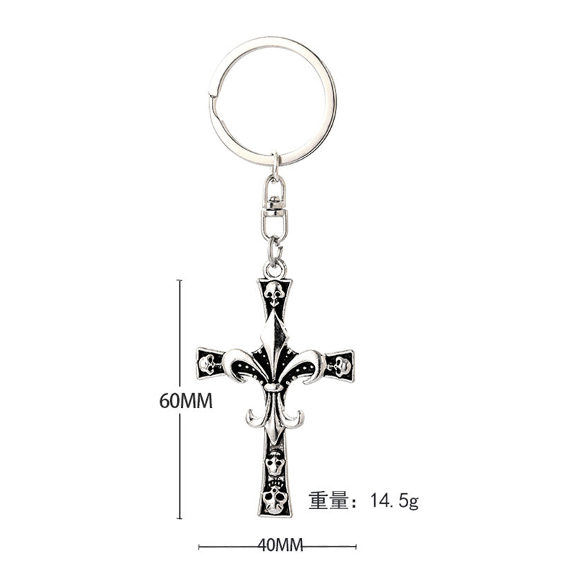 chrome hearts skull cross keychain