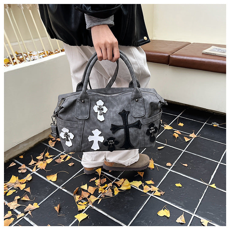 Chrome Hearts grey Patchwork Travel Bag