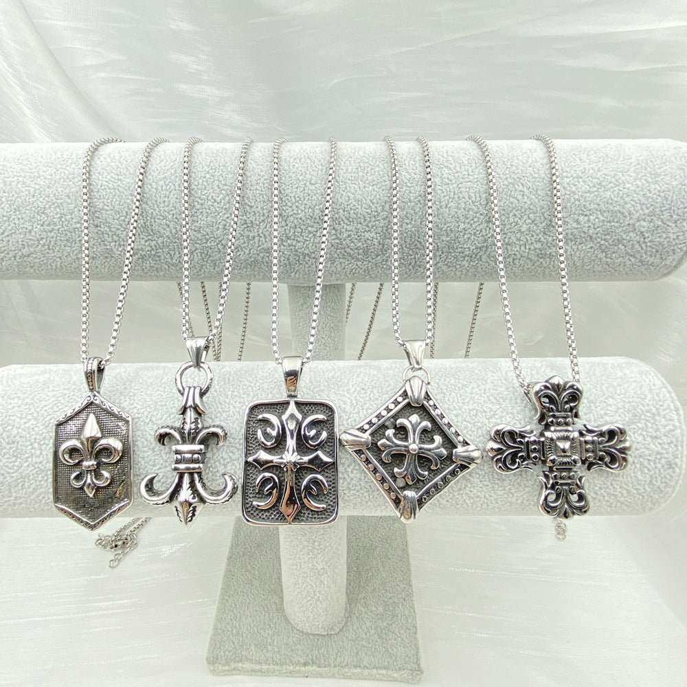 Chrome Hearts Titanium Steel Cross Long Necklace