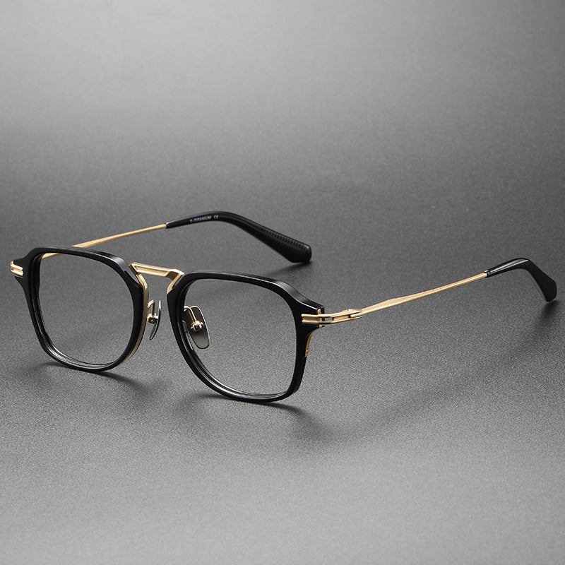 Handcrafted retro square acetate eyeglass frame