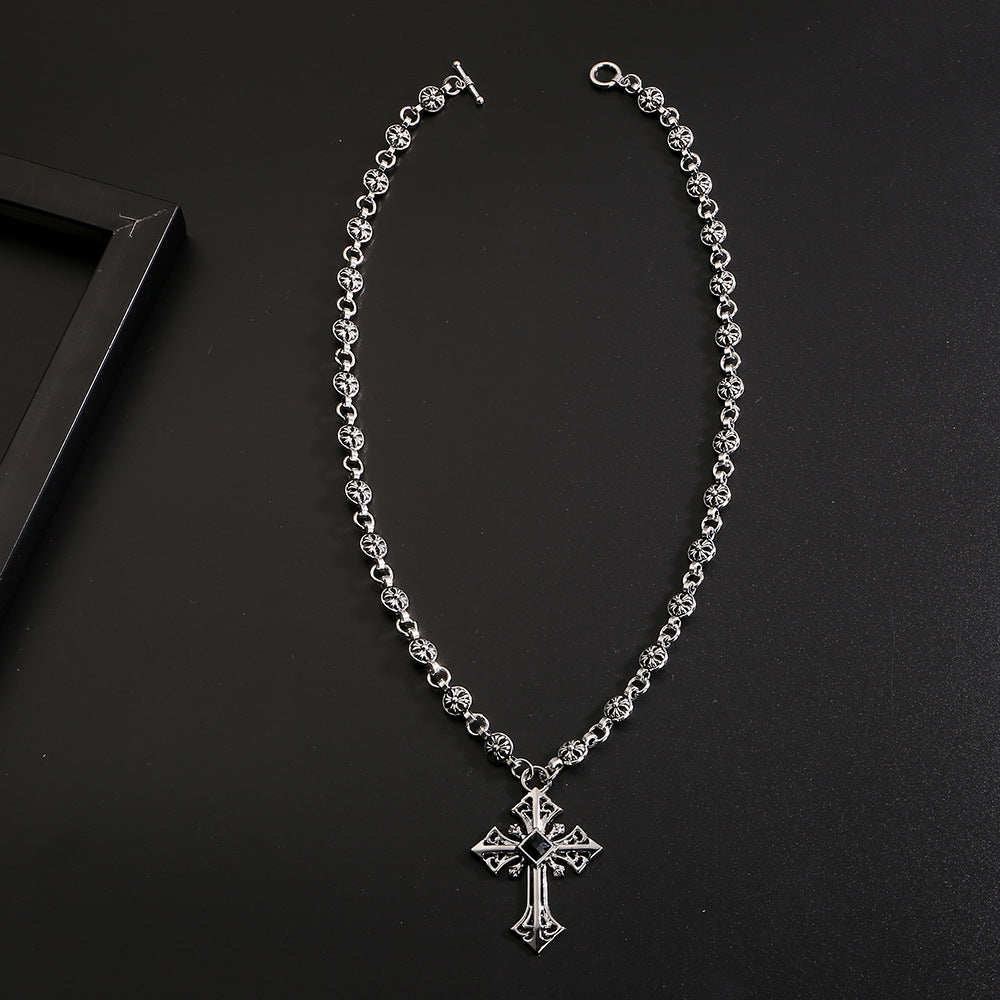 Chrome Hearts Style Dark Cross Necklace