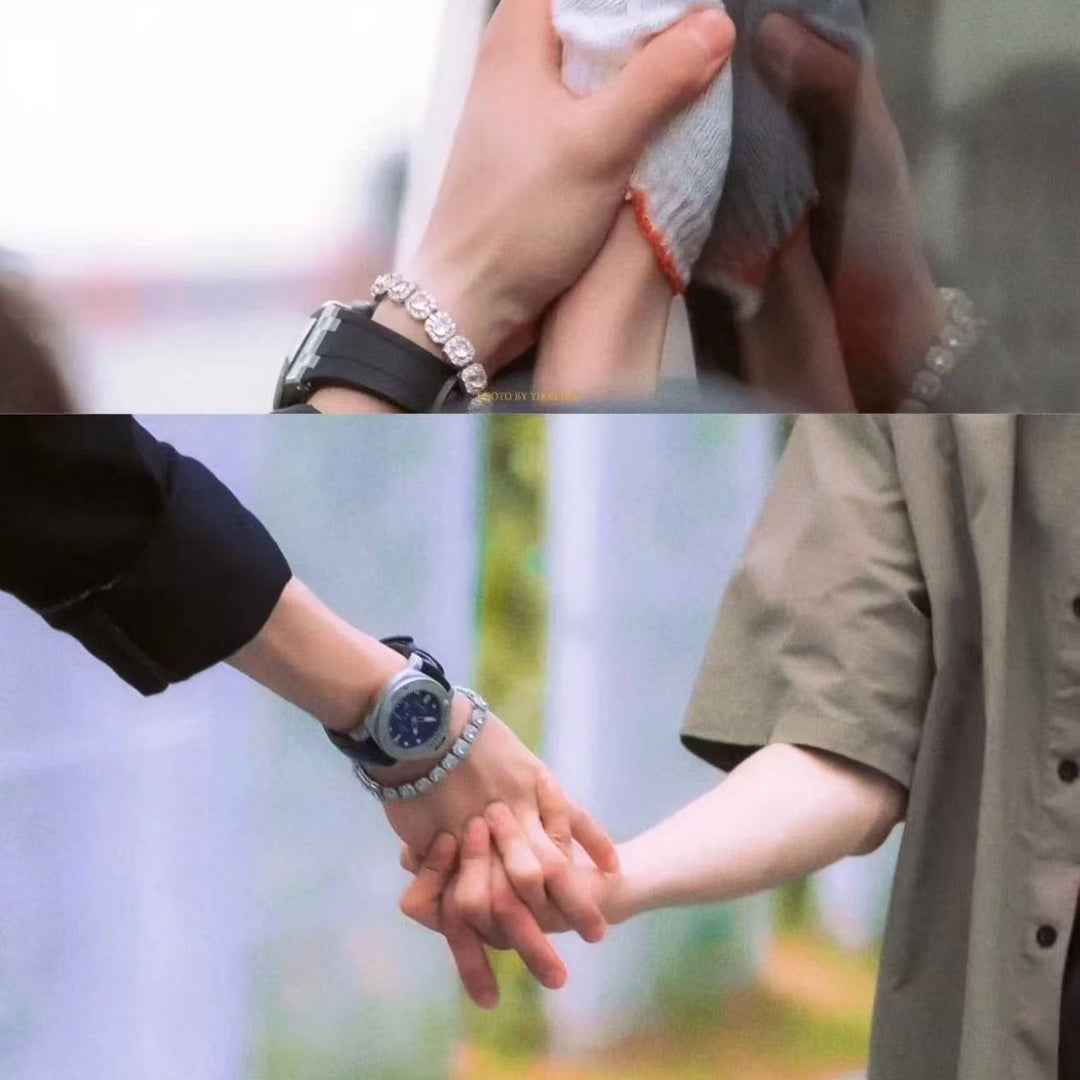 Hip-hop 9mm zircon-encrusted rock candy bracelet