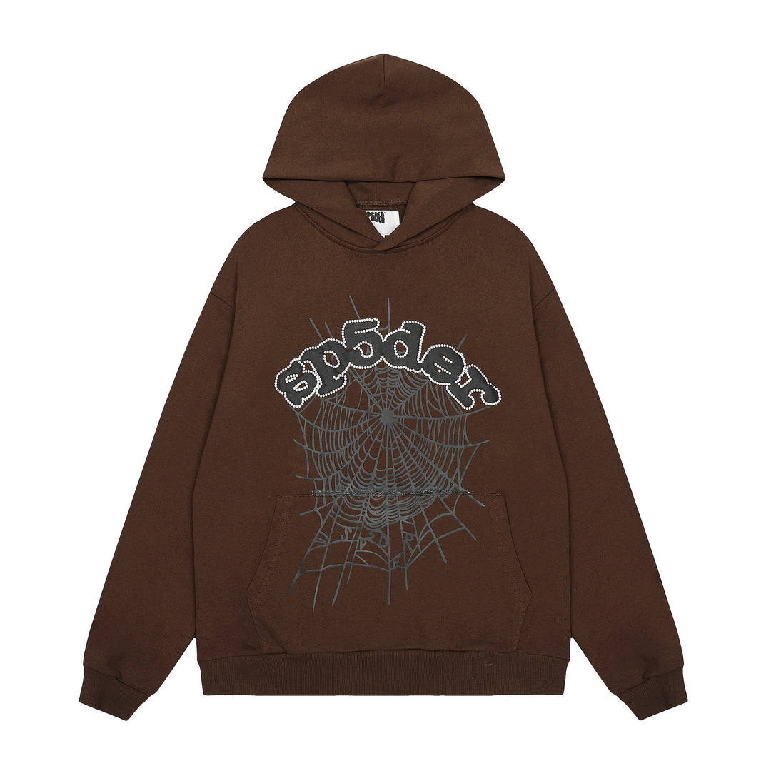 Sp5der 555555 star pattern hooded trousers and sweatshirt