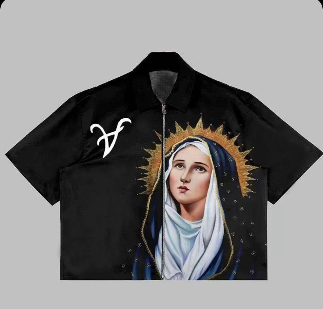 3D Digital Print Men's Zipper Shirt