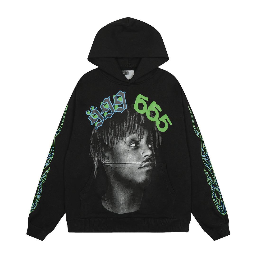 Sp5der patterned beaded 555555 hoodie and trousers