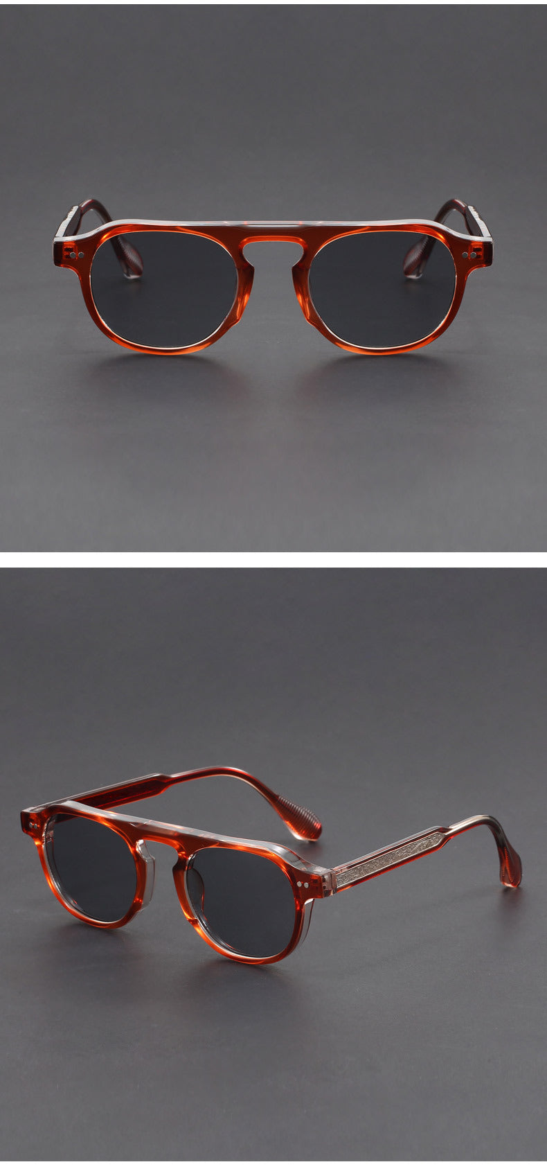 Retro round aviator sunglasses
