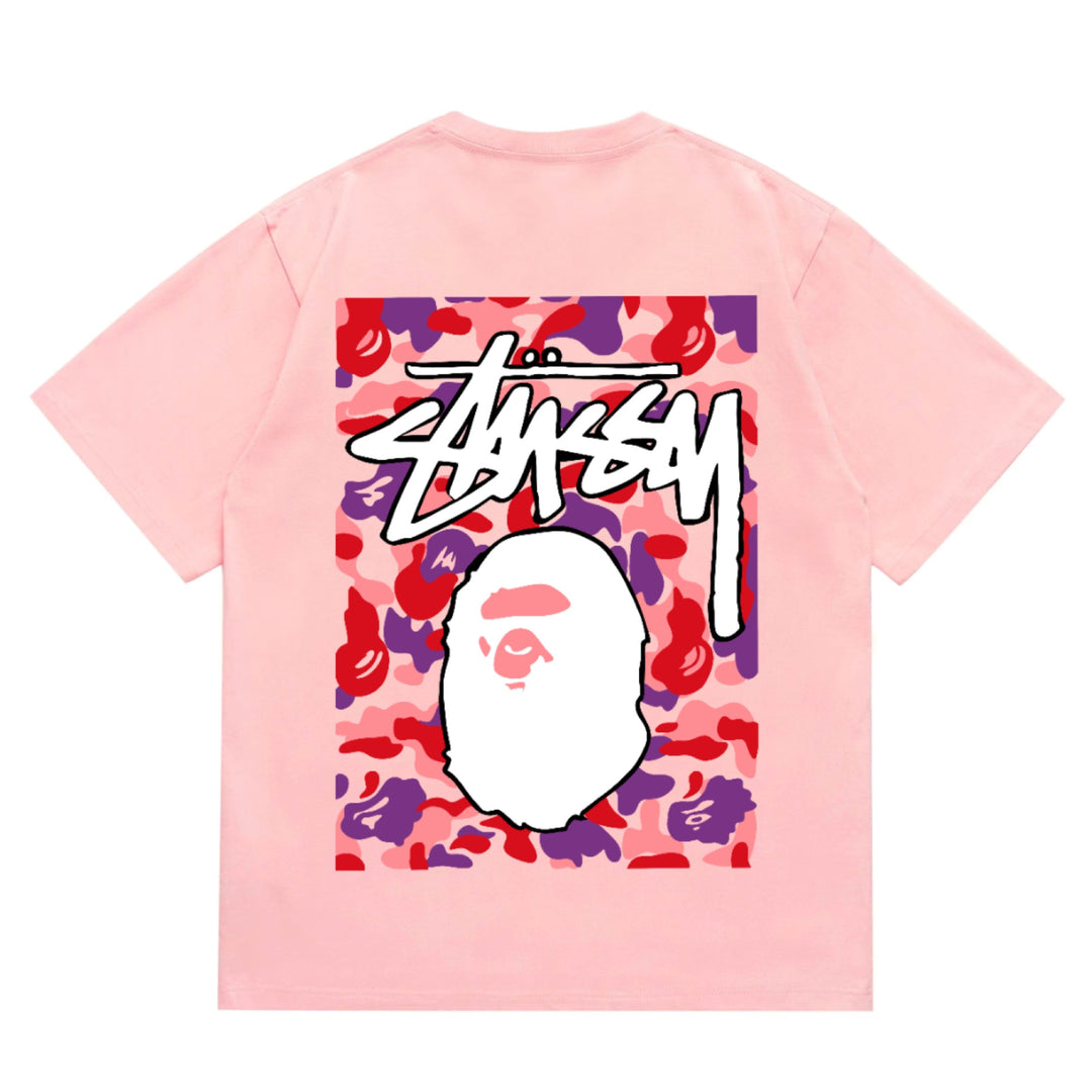 BAPE loose fit short-sleeved letter print t-shirt